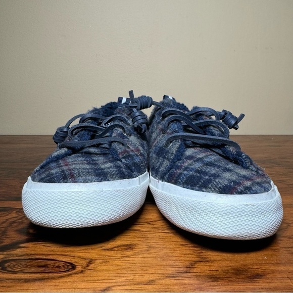 Sperry Pier Wave LTT Teddy Wool Boat Shoes in navy multi size 7 - Picture 7 of 15